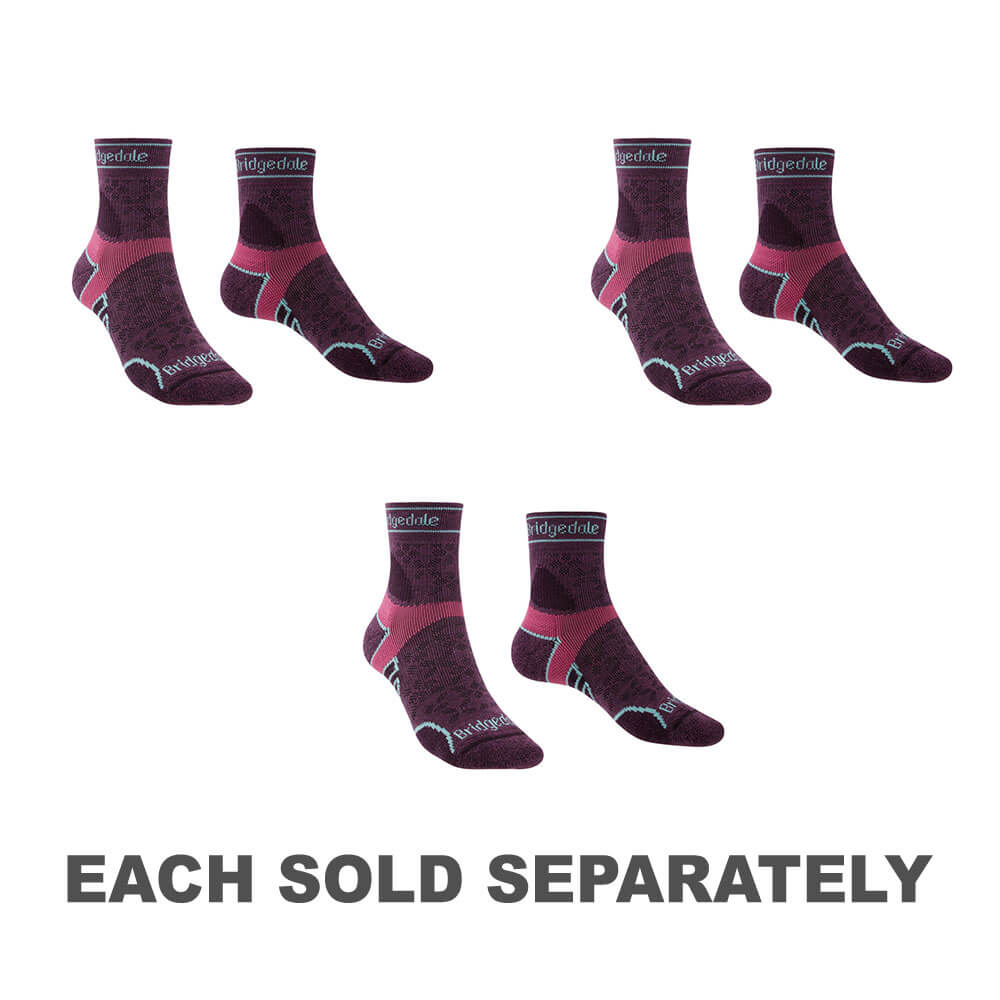 Women's Merino Sport 3/4 Socks (Damson)