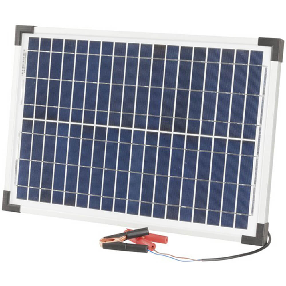 12V monokrystallinsk solcellepanel med klip/bly