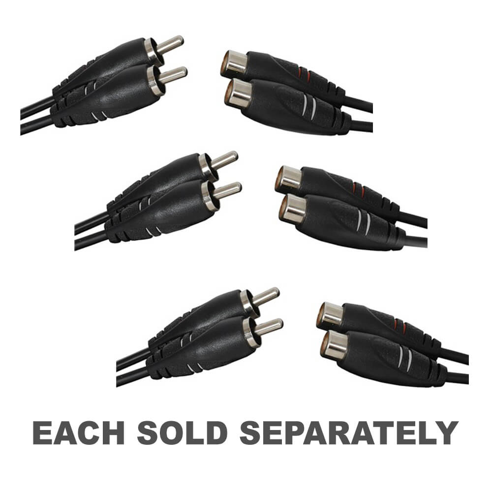 2 x RCA Plugs to 2 x RCA Sockets Audio Cable