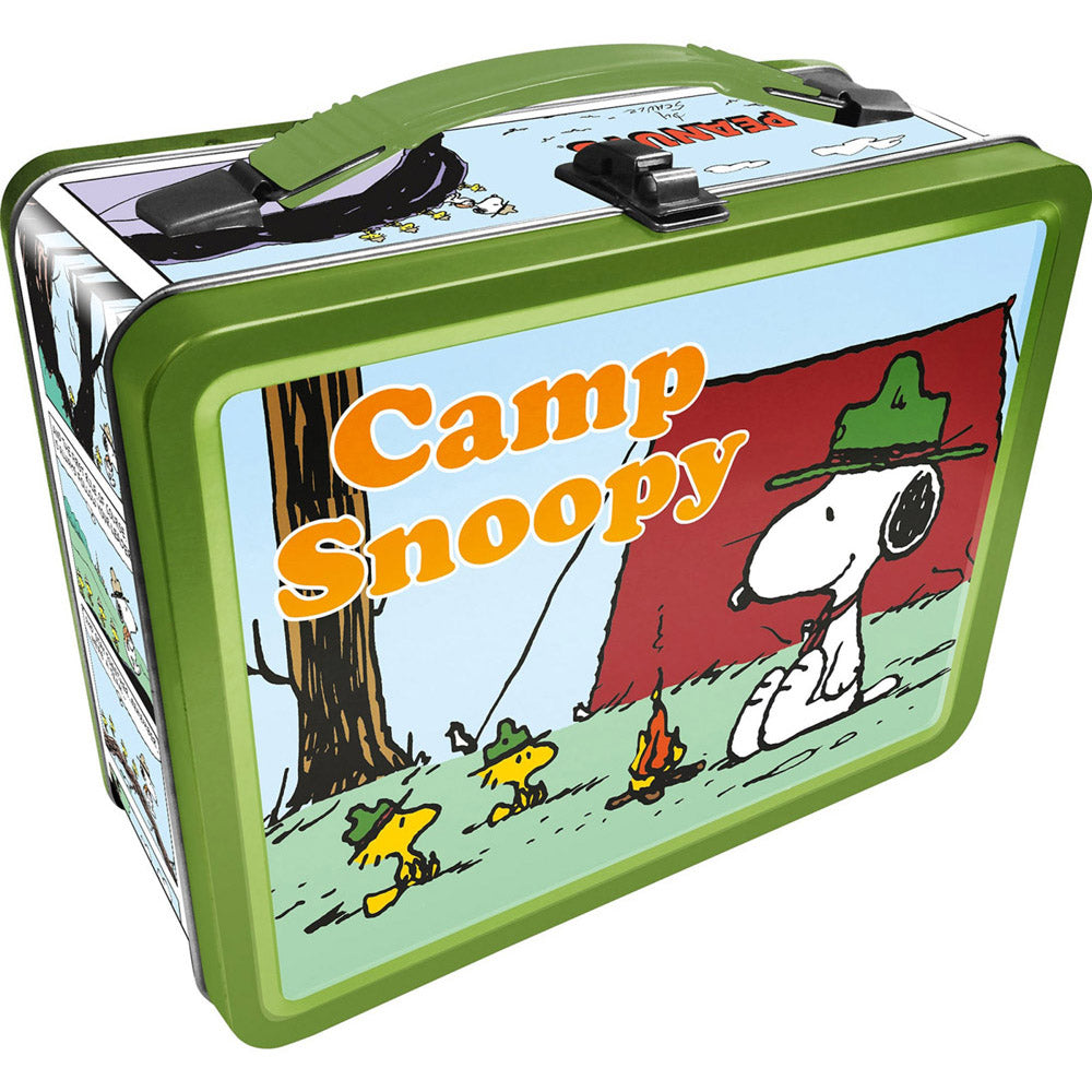 Tin Carry All Fun Lunch Box Peanuts Camp Snoopy