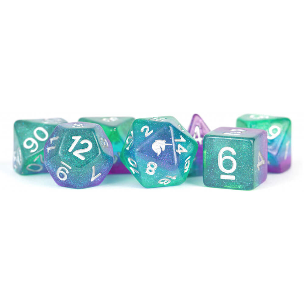 MDG Unicorn Resin Polyhedral Dice Set