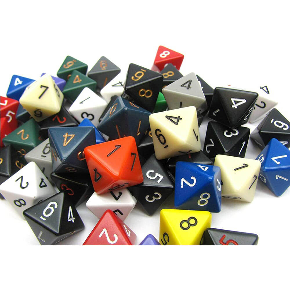 D8 DICE Assorteret Loose Polyhedral (50 terninger)