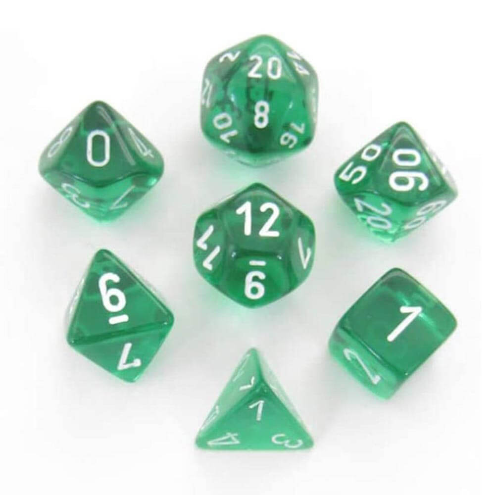 D7 Die Set Dice Translucent Poly (7 Dice)