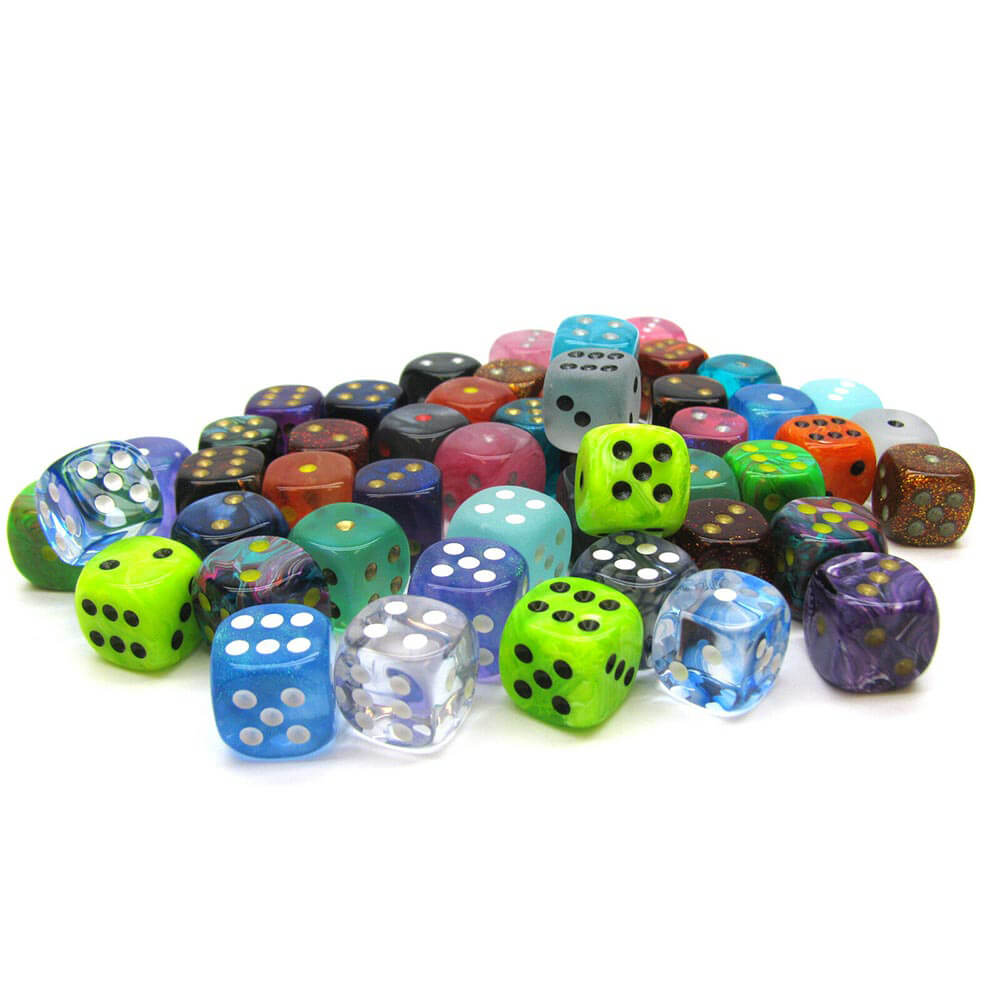 D6 Dice assorti de 12 mm (50 dés)