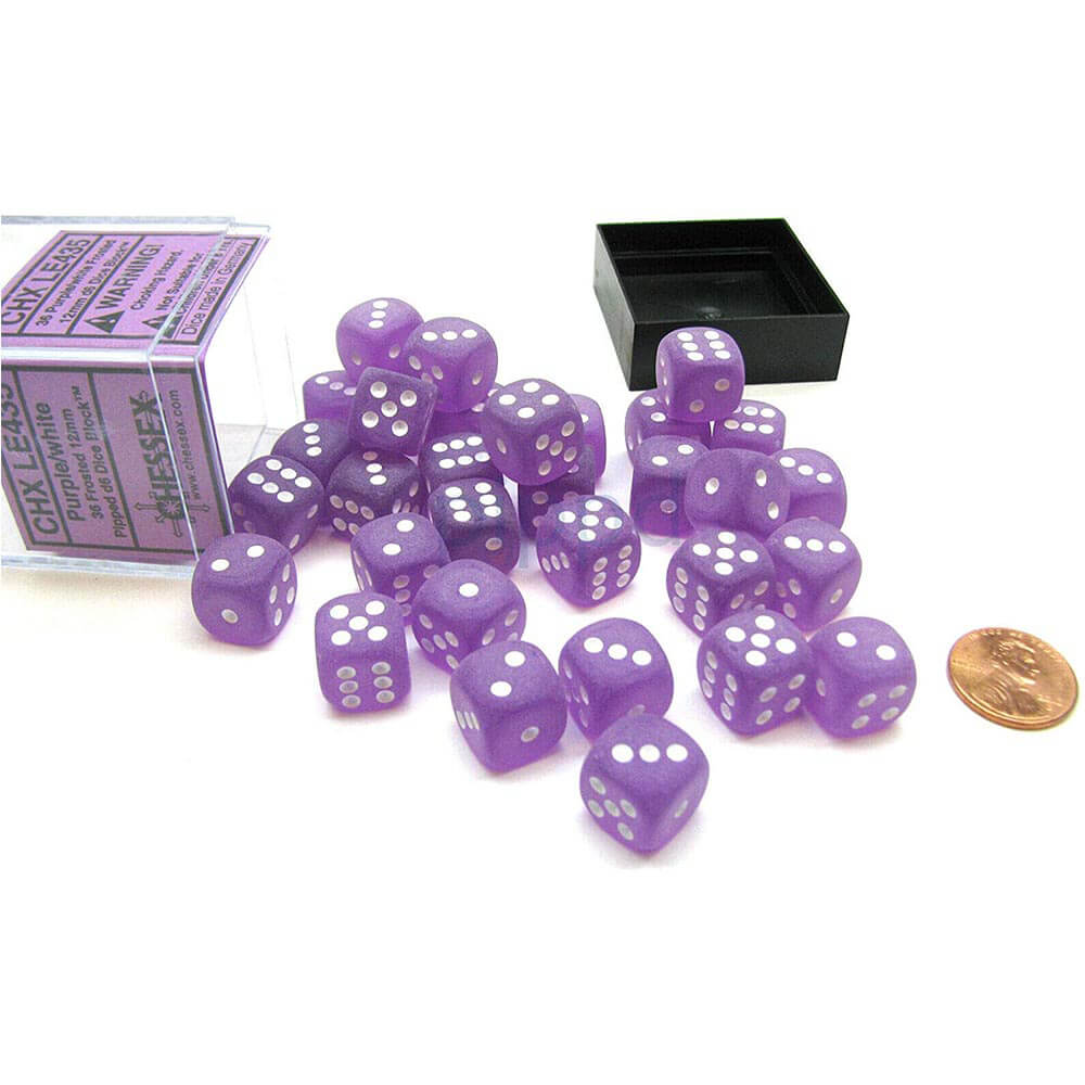 D6 DICE Folhed 12mm (36 dados)