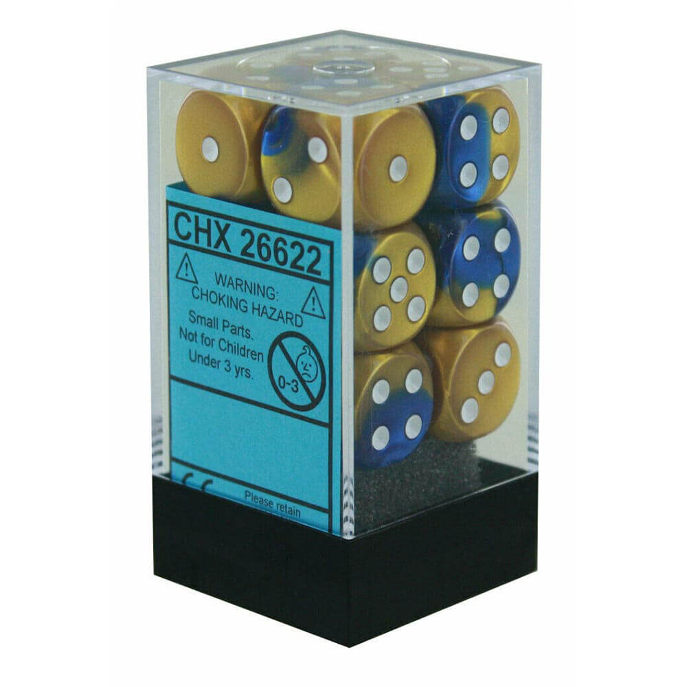 D6 Dice Gemini 16 mm (12 dés)