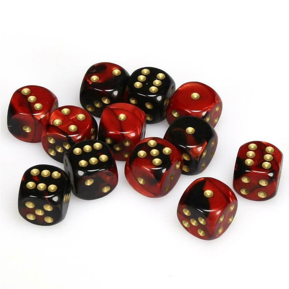 D6 Dice Gemini 16 mm (12 dés)