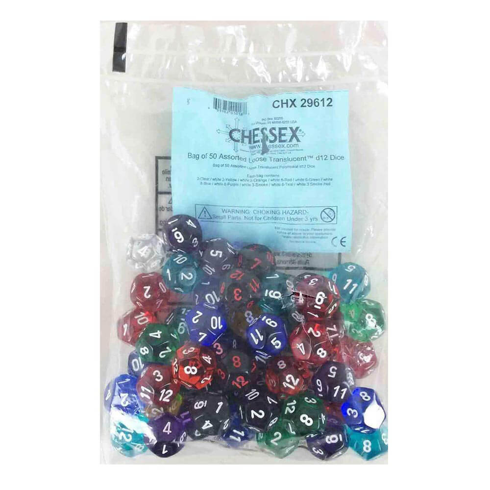 DICE D12 Poliedral solto variado (50 dados)