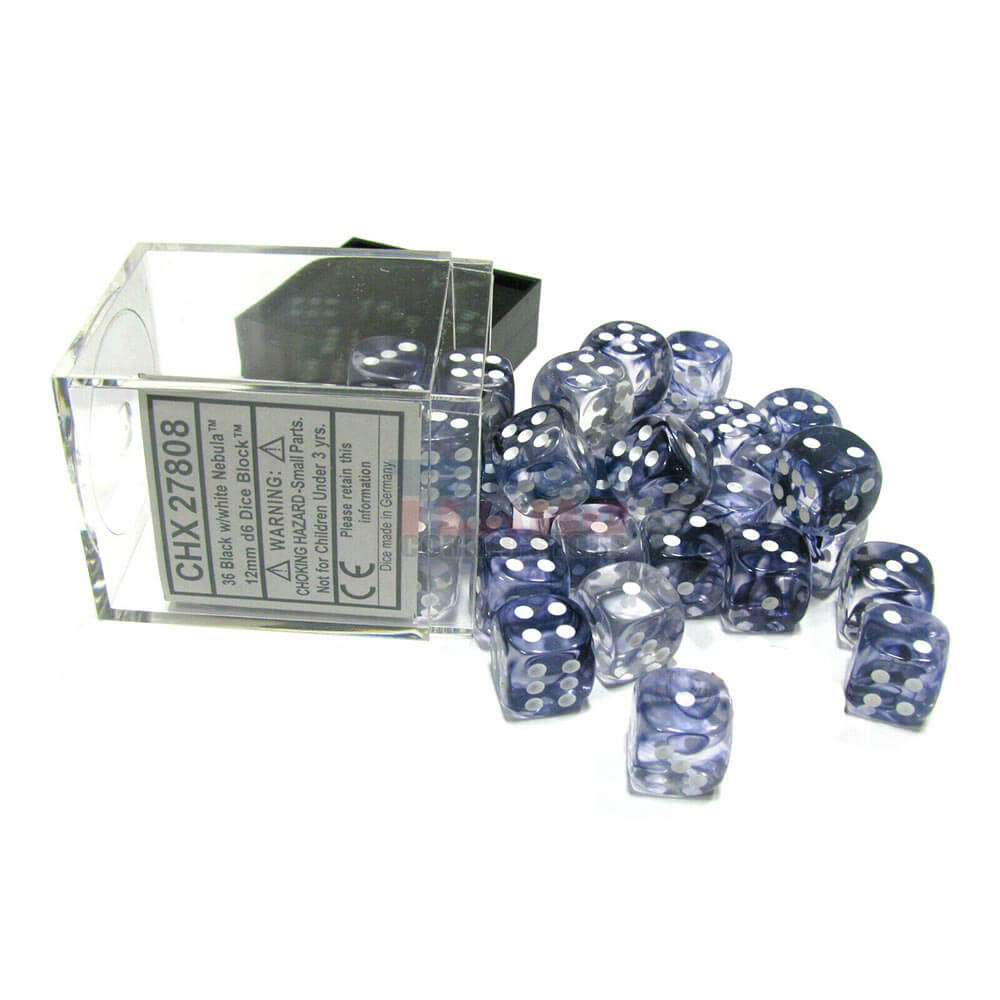 D6 DICE NEBULA 12MM (36 terninger)