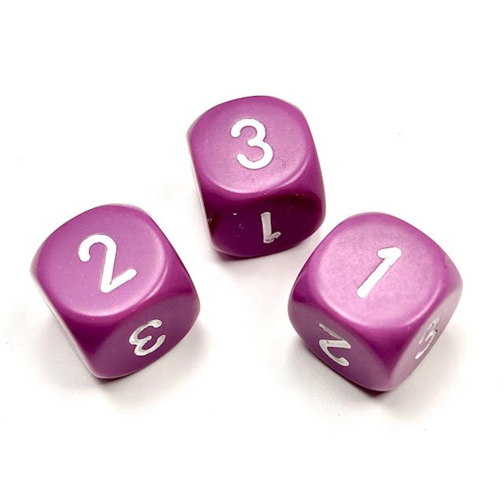 Chessex D3 Opaque Dice 16 mm (D6 W / 1-3 deux fois)