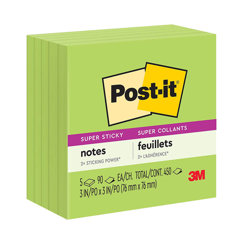 Post-it Súper Sticky Notes 76x76 mm (5pk)