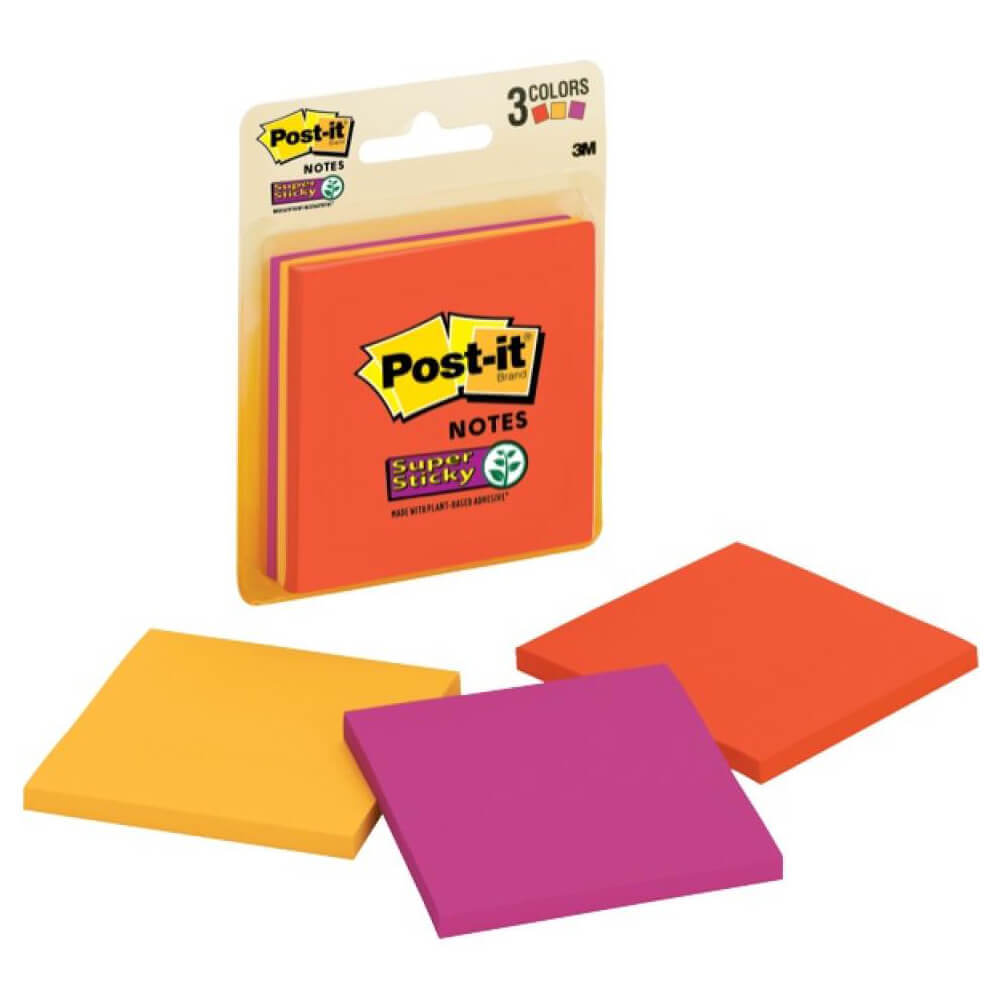 Note Post-It Super Sticky 76x76mm (3 pad)