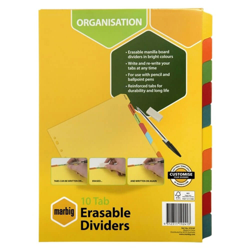 Dividers borrables de Marbig Manilla (A4)