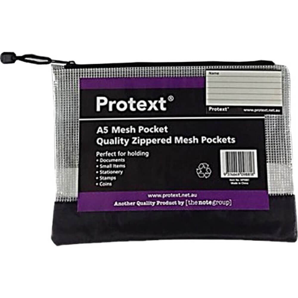 Protext Zippered Mesh Pouch med Noter Holder