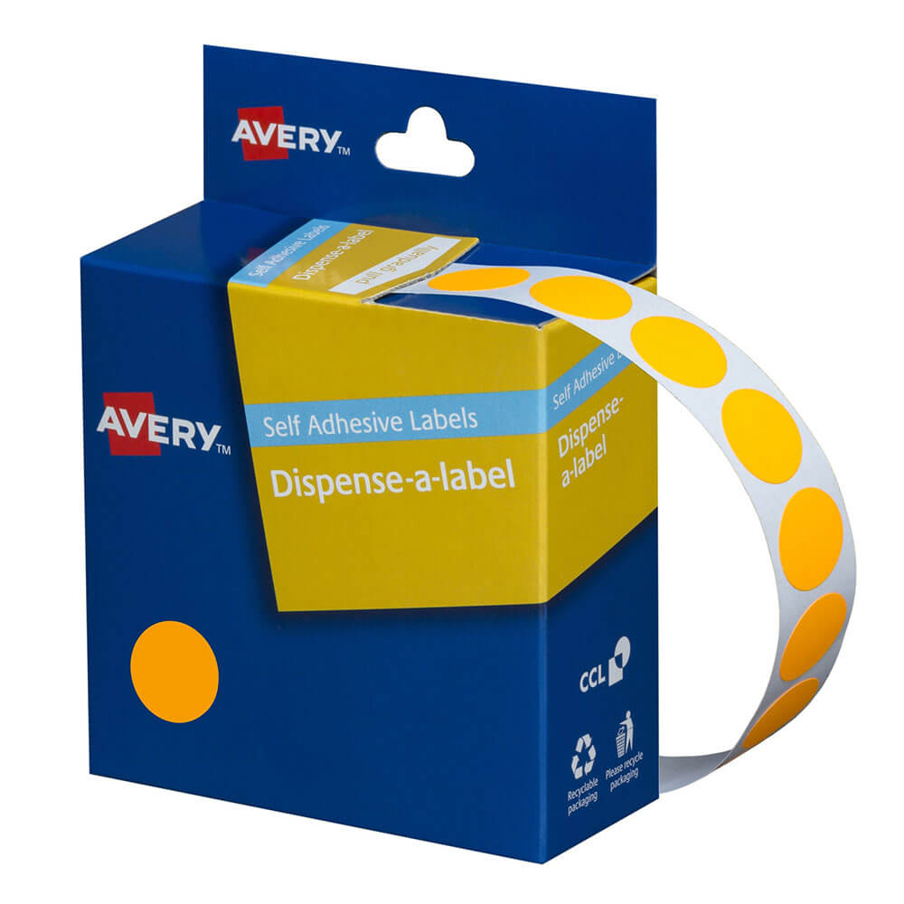 Avery selvklebende prikketiketter 14mm (700pcs)