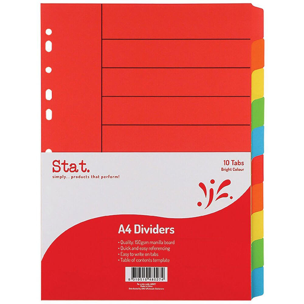 Stat Manilla Dividers A4（明るい色）