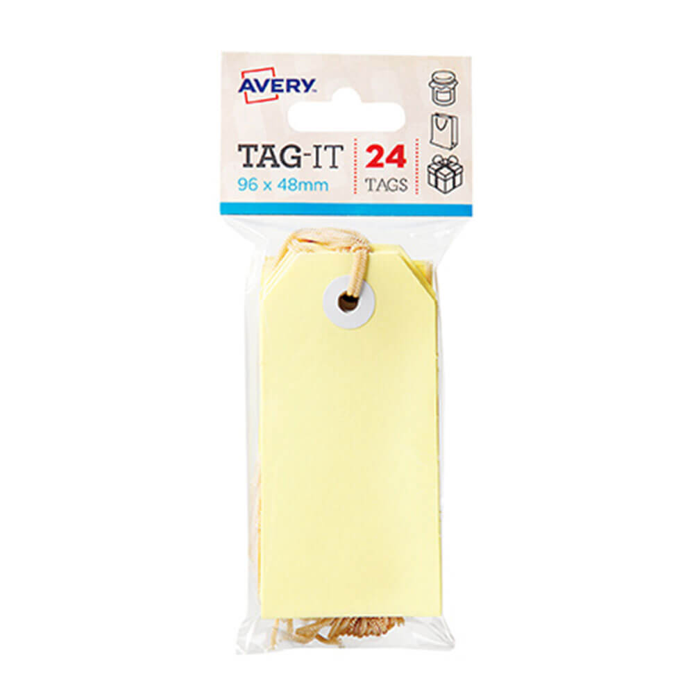 Avery -tags med streng 24pk (96x48mm)