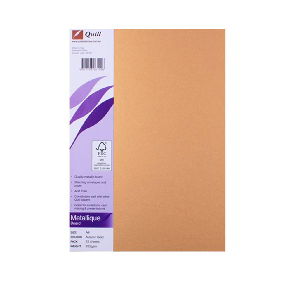 Quill A4 Metallique Board 285 GSM (paquete de 25)