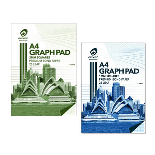 Olympic 7-Holed A4 Top Padded Graph Pad 5pk (25-Leaf)