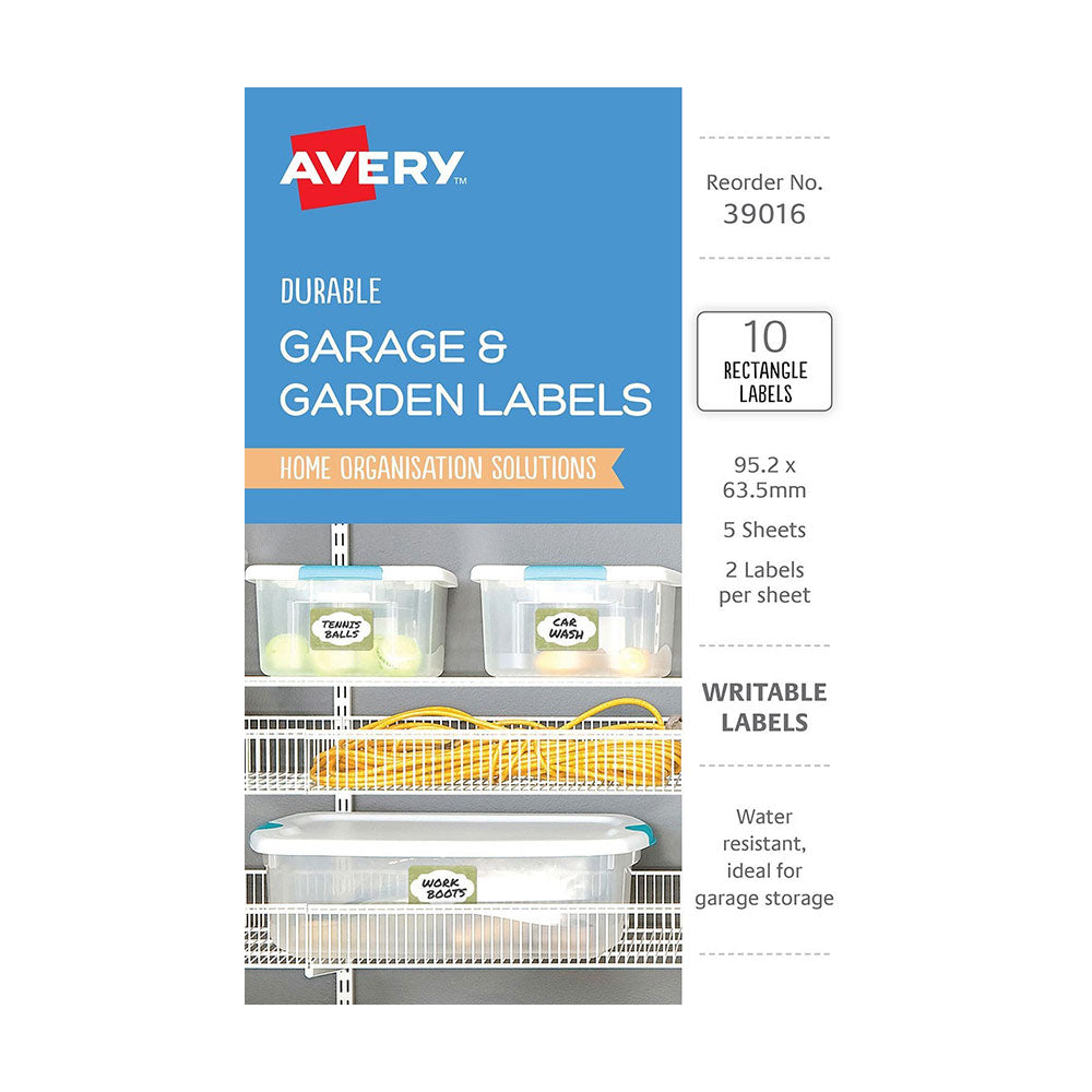 Etichette Avery Writeble Garage 10pcs (95x64mm)