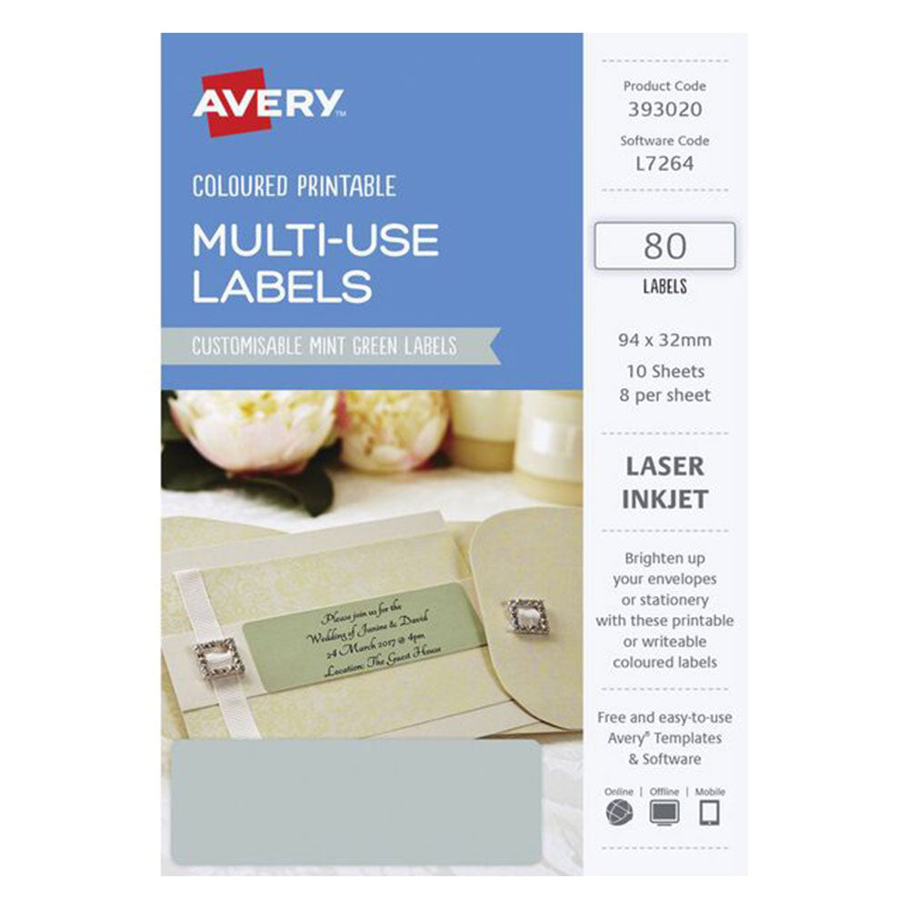 Avery rectangular láser etiqueta 80pcs (94x32 mm)