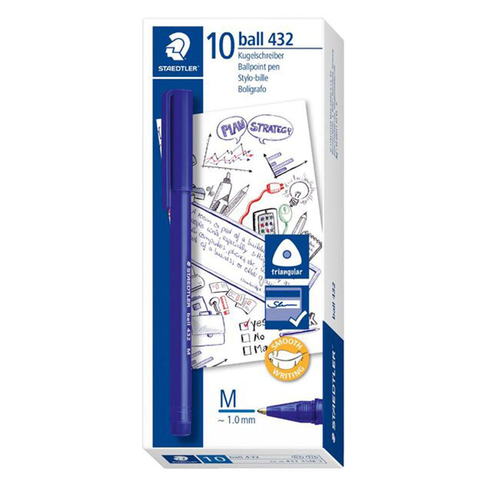  Staedtler Medium Stick dreieckiger Kugelschreiber 10 Stück