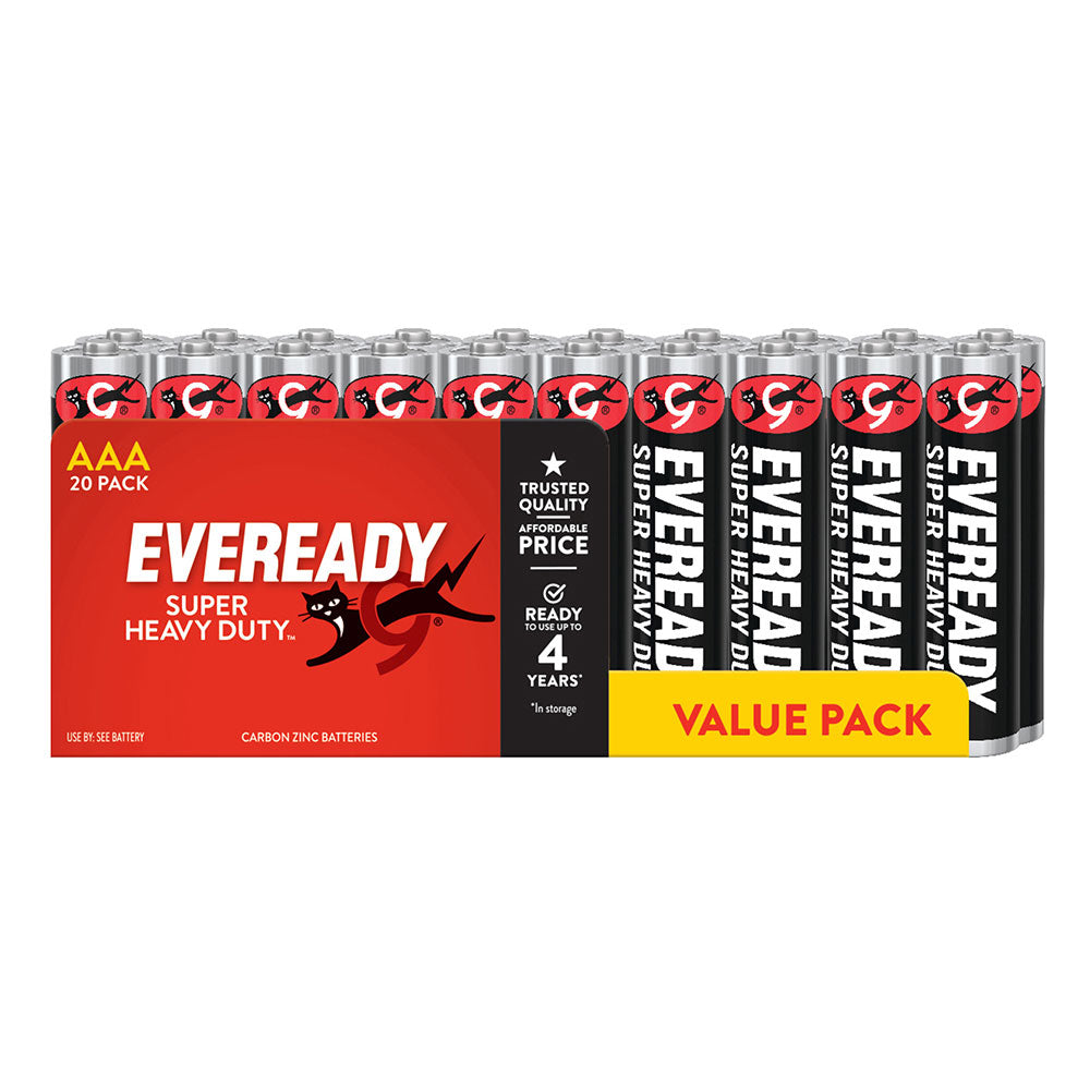 Batería de servicio super pesado de Eveready 20pcs (negro)