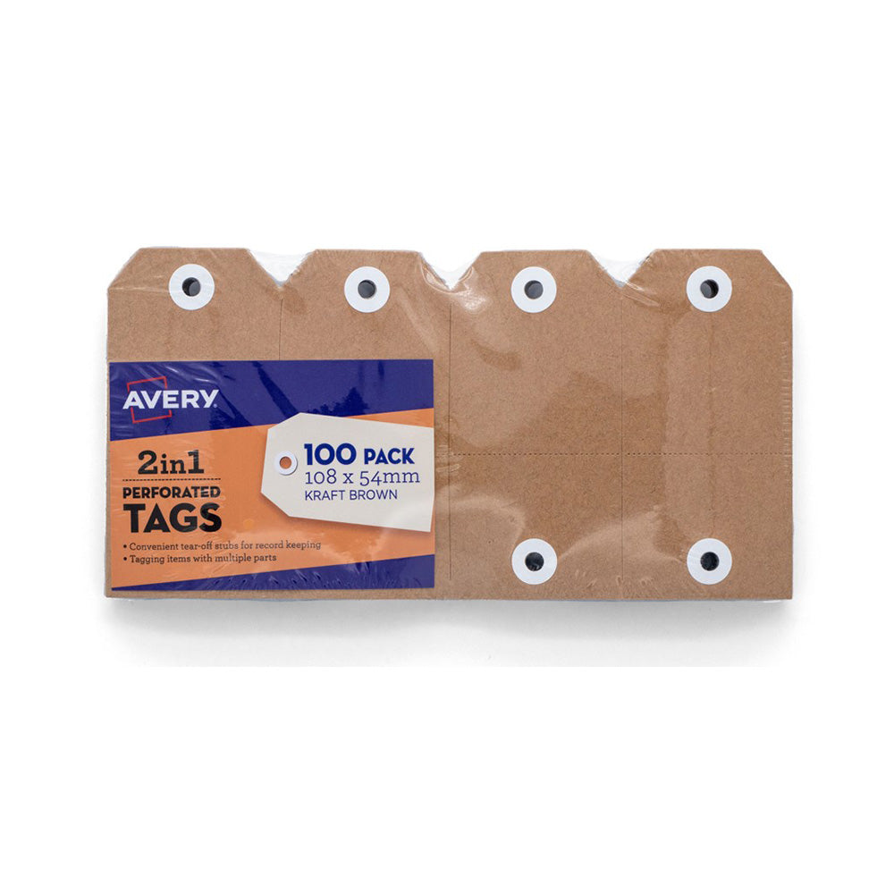 Avery 2-i-1 Kraft Tag (Pack of 100)