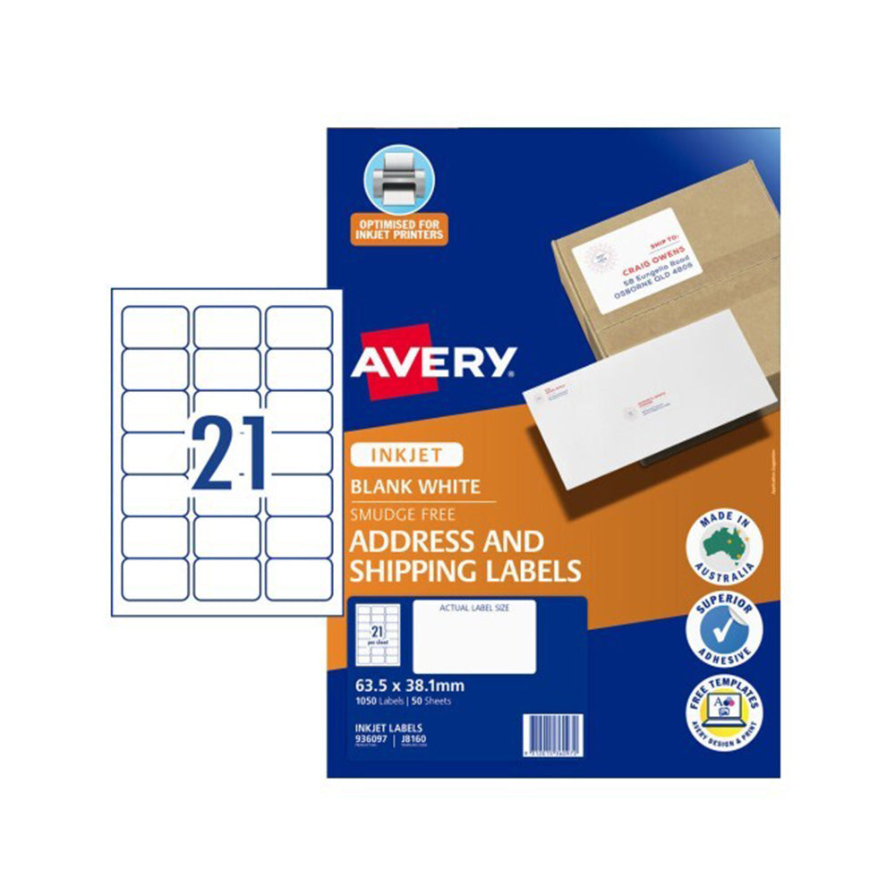 Avery -label voor inkjetprinter 50 stks