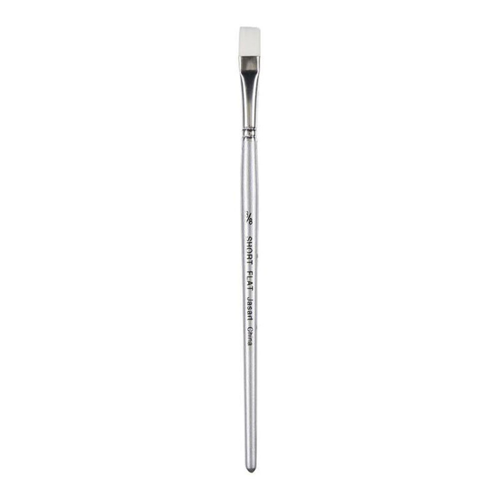 Jasart Taklon Short Flat Brush (White)