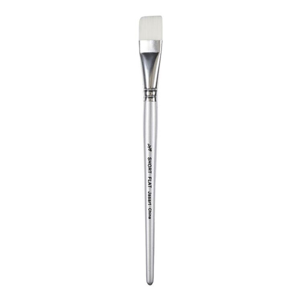 Jasart Taklon Short Flat Brush (White)