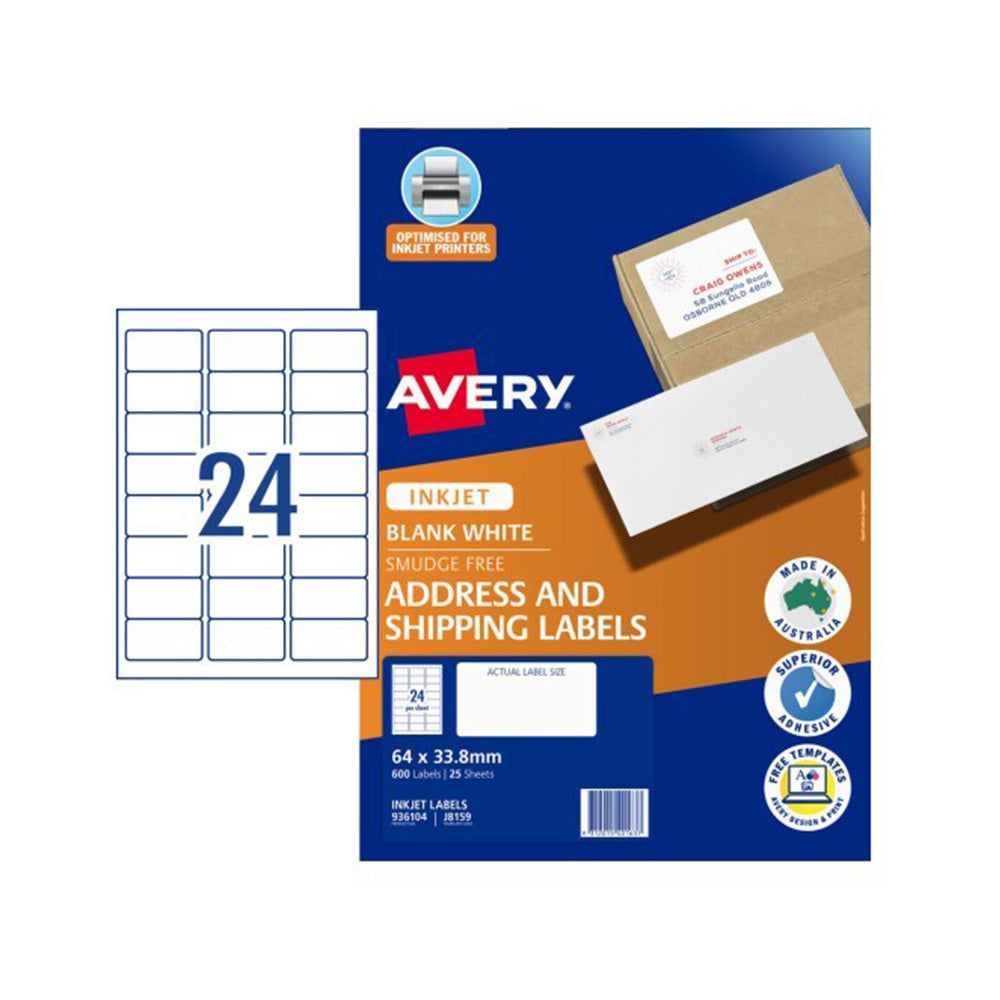 Avery InkJet Adres Etykieta 25pcs