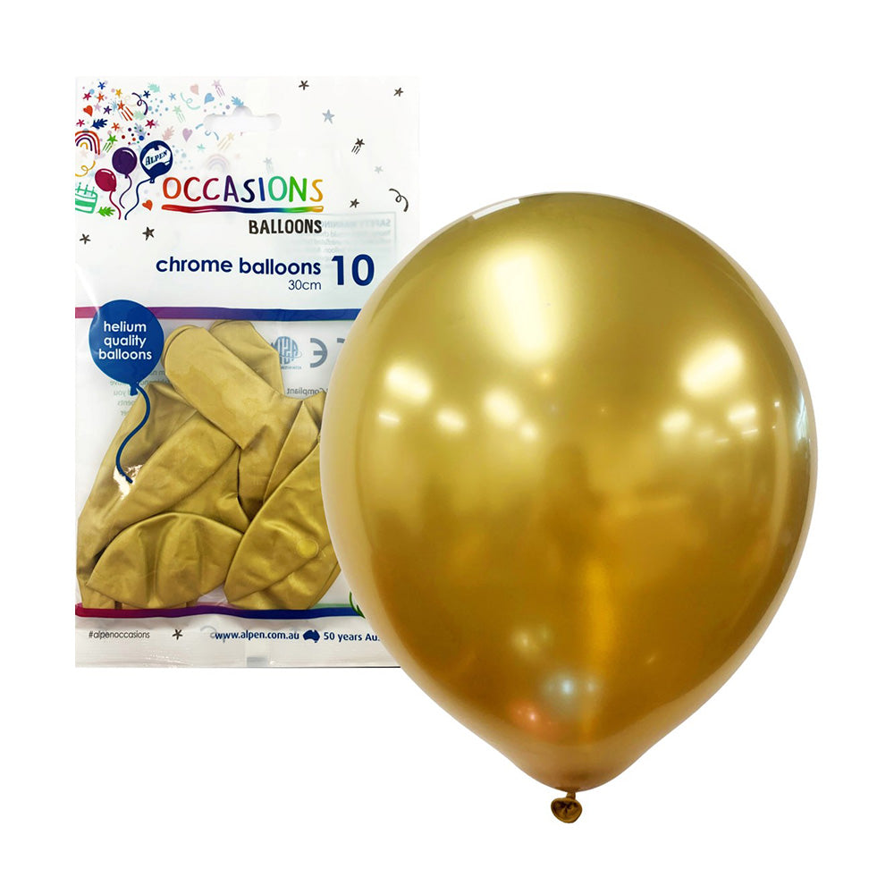 Alpen Chrome Balloons 30cm (pacote de 10)