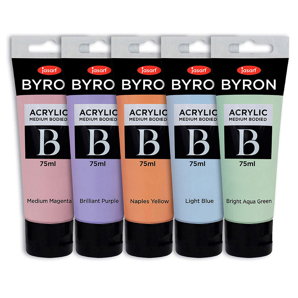 Jasart Byron Acryl Maling 75 ml (sæt af 5)