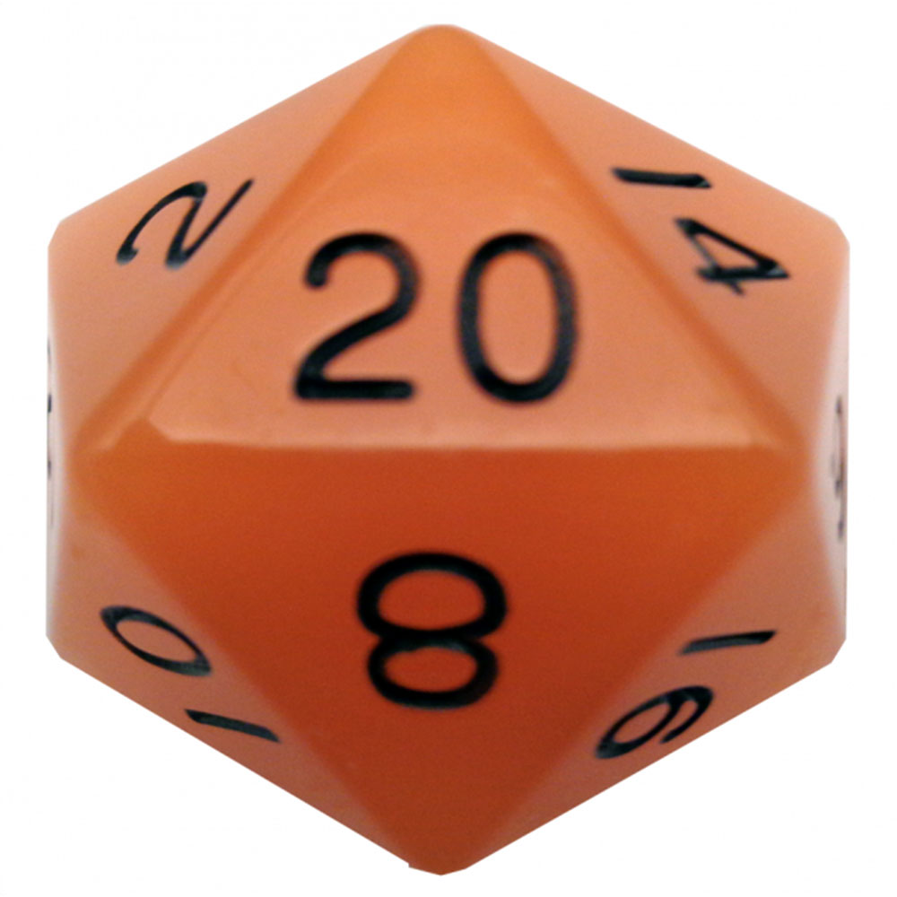 MDG GLOW MEGA ACRYLIC D20 DICE 35 mm