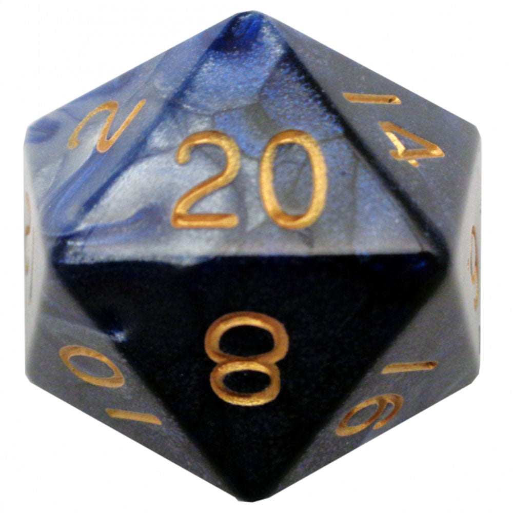 MDG 35mm Mega acrílico D20 DICE com números de ouro