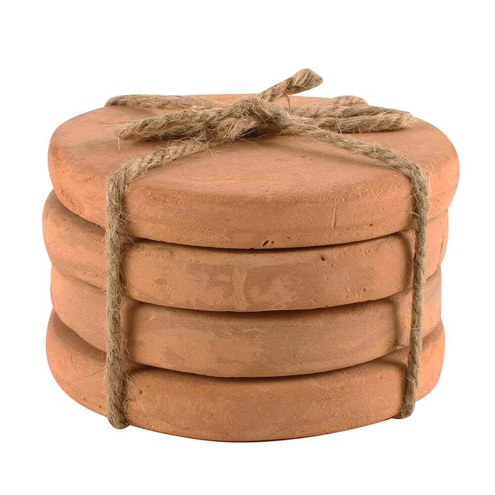 Caharin Terracotta Coasters med stoppere Set på 4