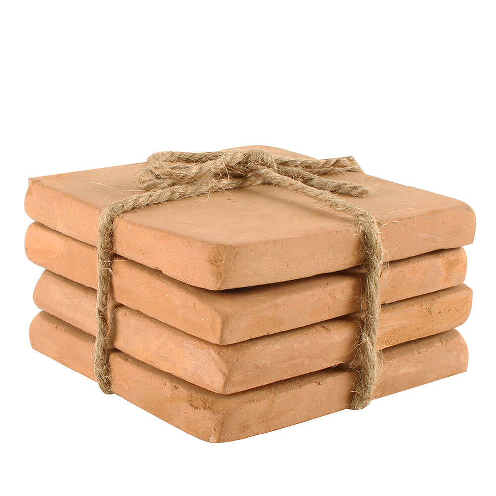 Caharin Terracotta Coaster con tappi set di 4