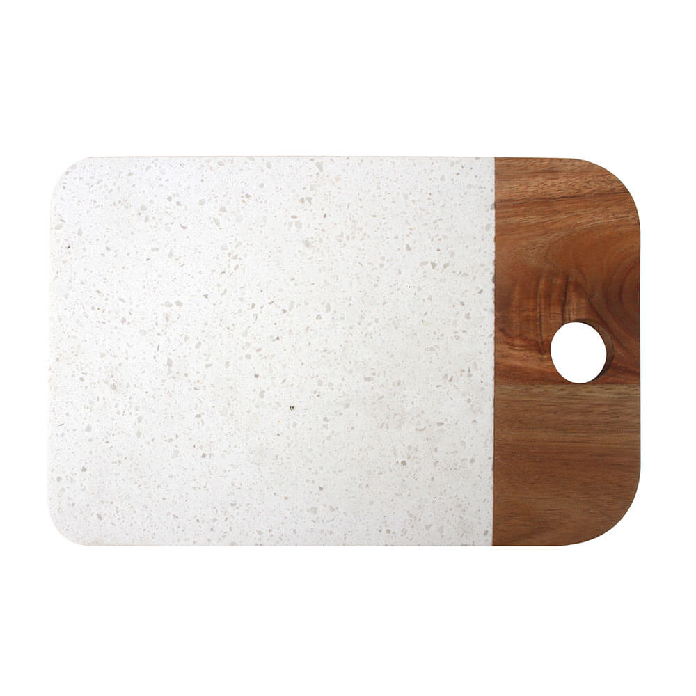 Bellance Servierbrett aus Holz und Terrazzo