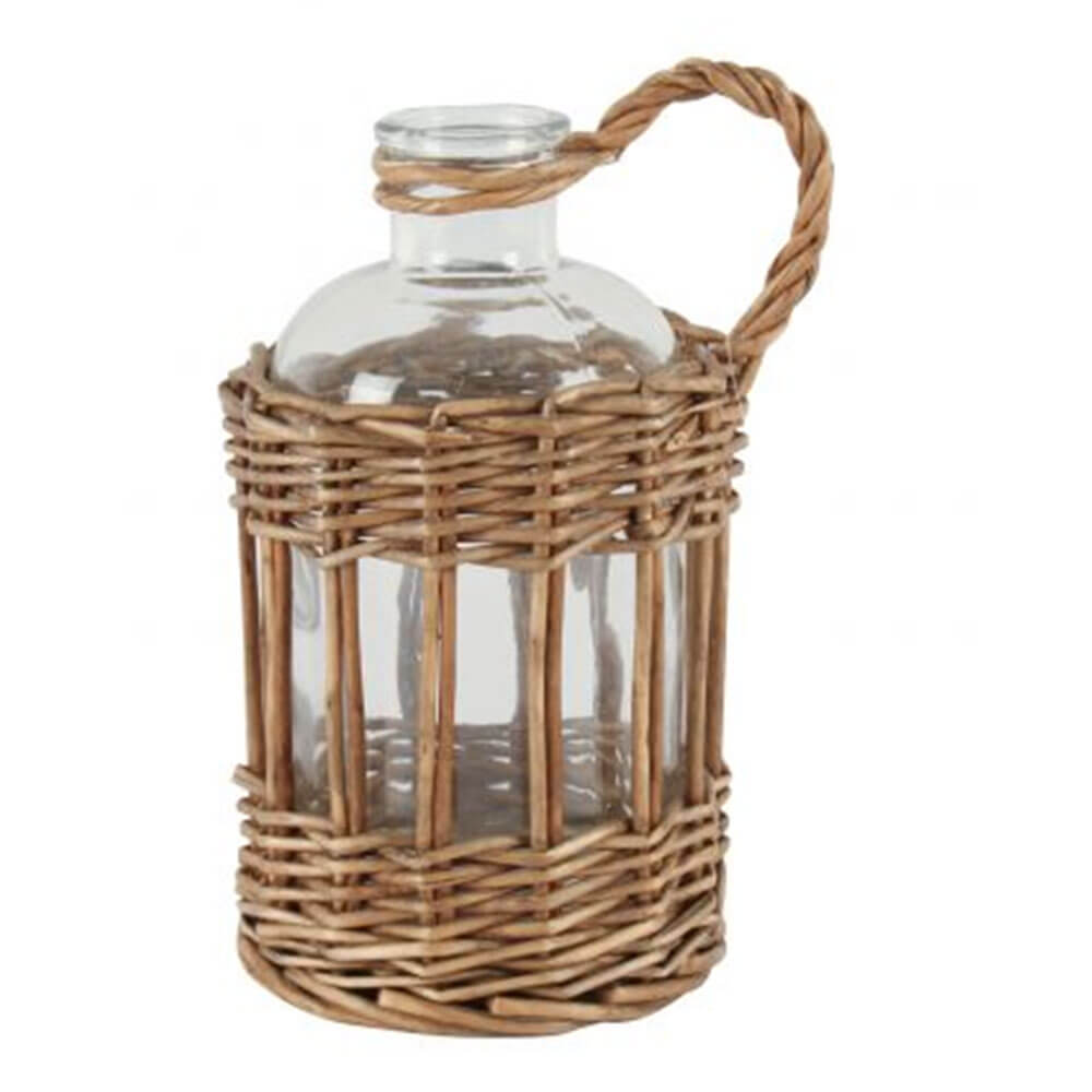 Vaso di vetro avvolto da Jin Rattan & Wicker Rope