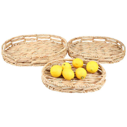 Yeyo Water Hyacinth Baskets Set of 3 (Large 45x33x7cm)