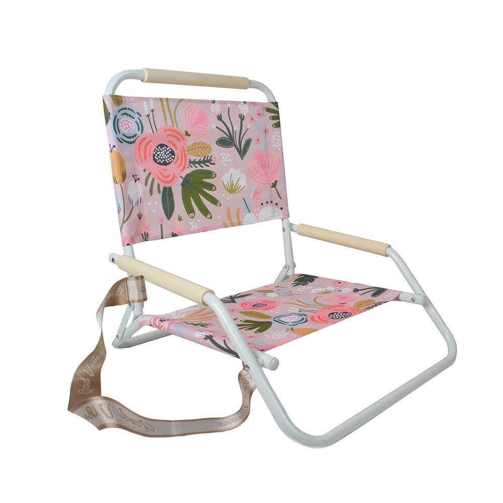 Foldable Beach Chair w/ White Frame (60x58x50cm)