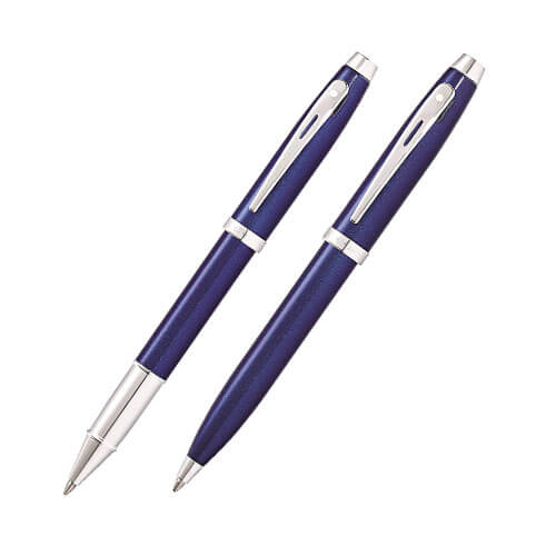 100 Blue Lacquer/Chrome Plated Pen