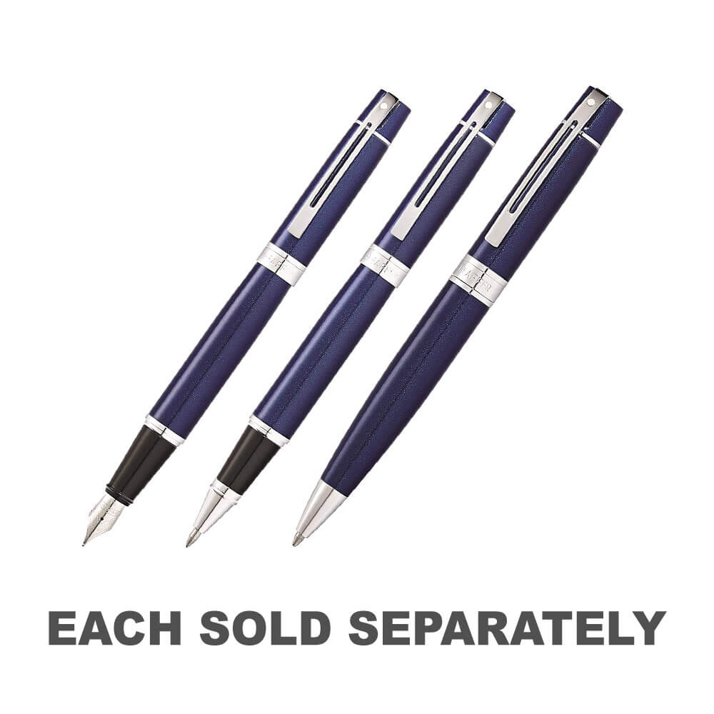 300 Blue Lacquer/Chrome Plated Pen