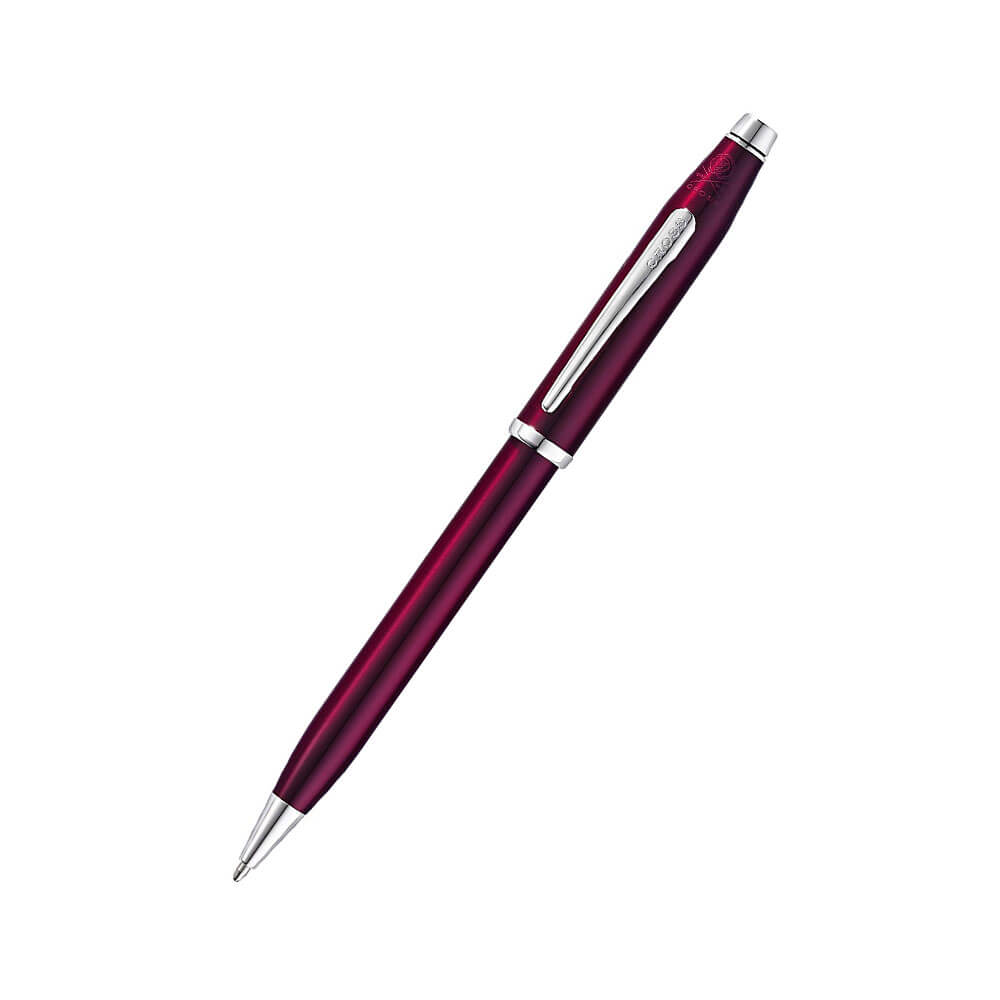 Plum translucide du siècle II avec stylo rhodium