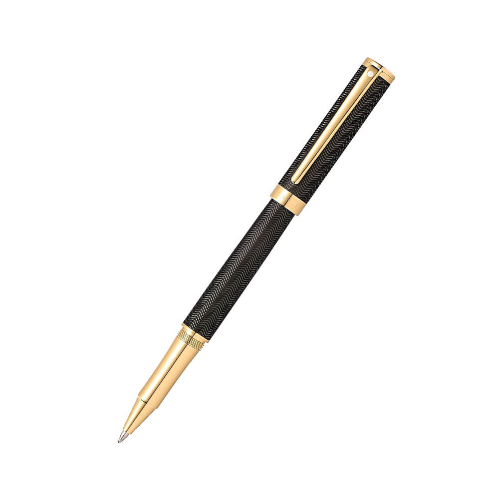 Intensity Engraved Matte Black/Gold Trim Pen