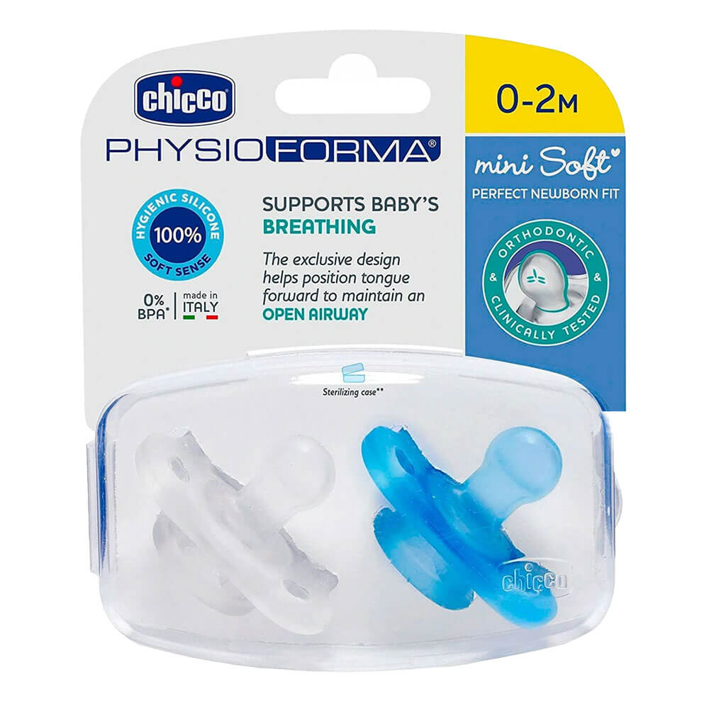 Chicco Nursing Physio Mini Soft Soother 2pcs (Blue)