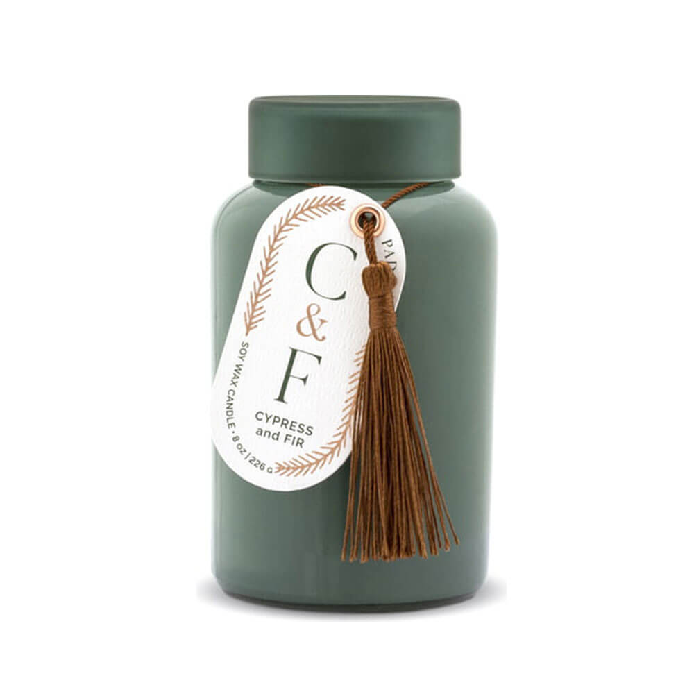 Cypress & Fir -kaars met donkergroen deksel 8oz