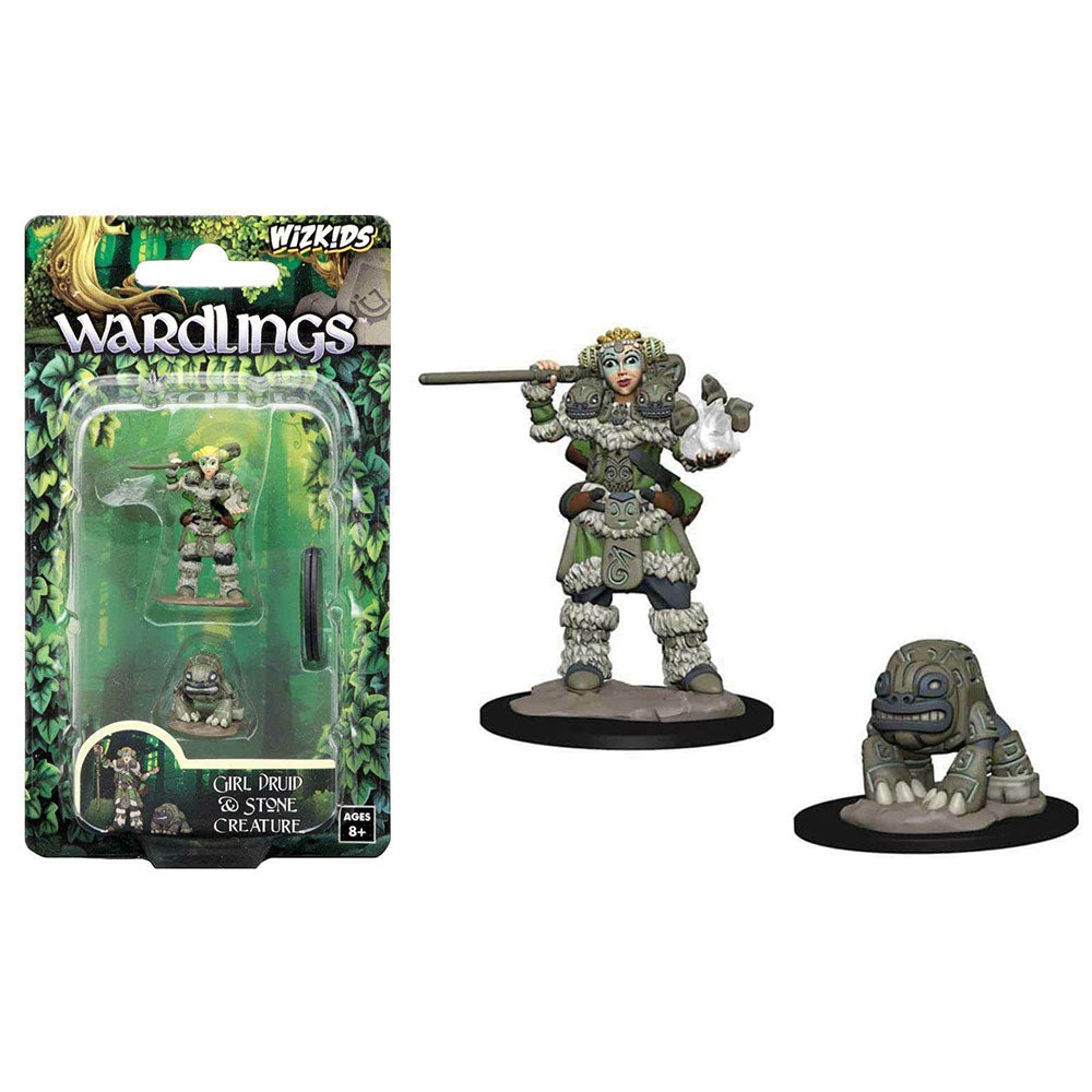 Wardlings Girl Druid & Stone Creature Pre-Painted Minis