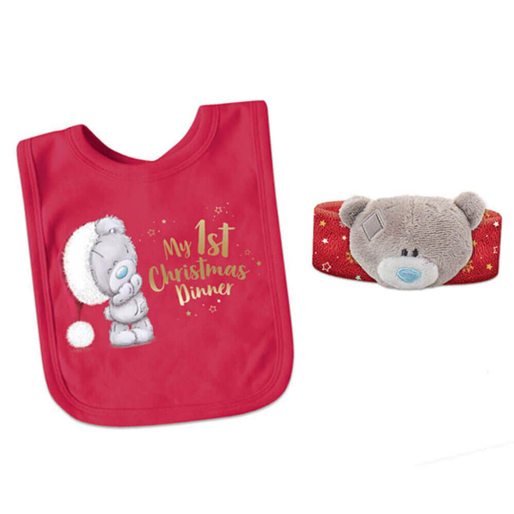 Me To You Tiny Tatty Teddy Xmas Wrist Rattle and Bib Set